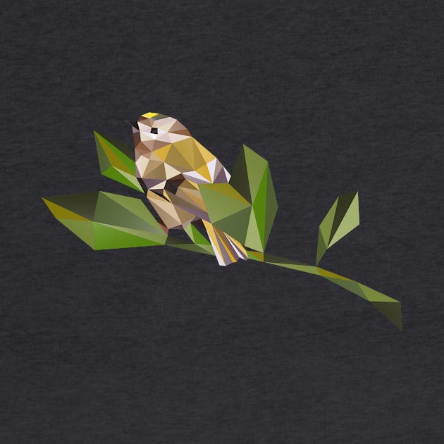 Cute Geometric Goldcrest by XOOXOO